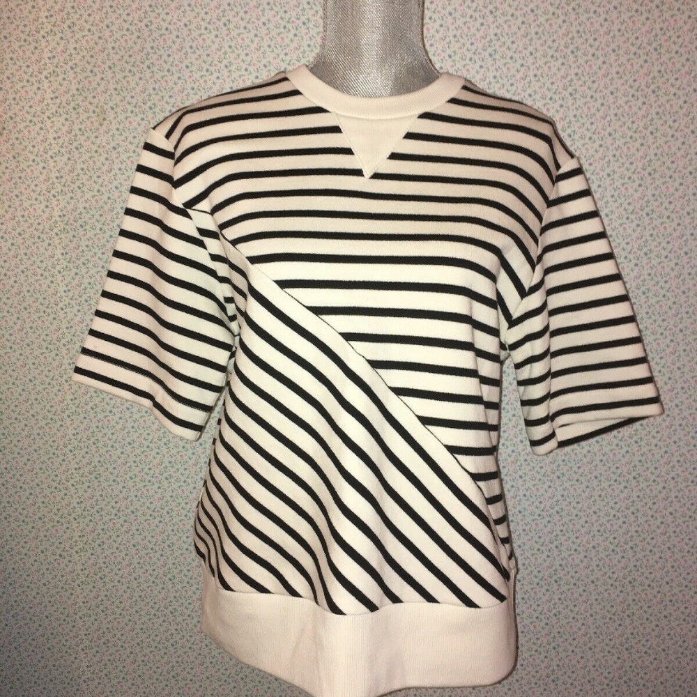 Timo Weiland Black White Cream Stripe Shirt M